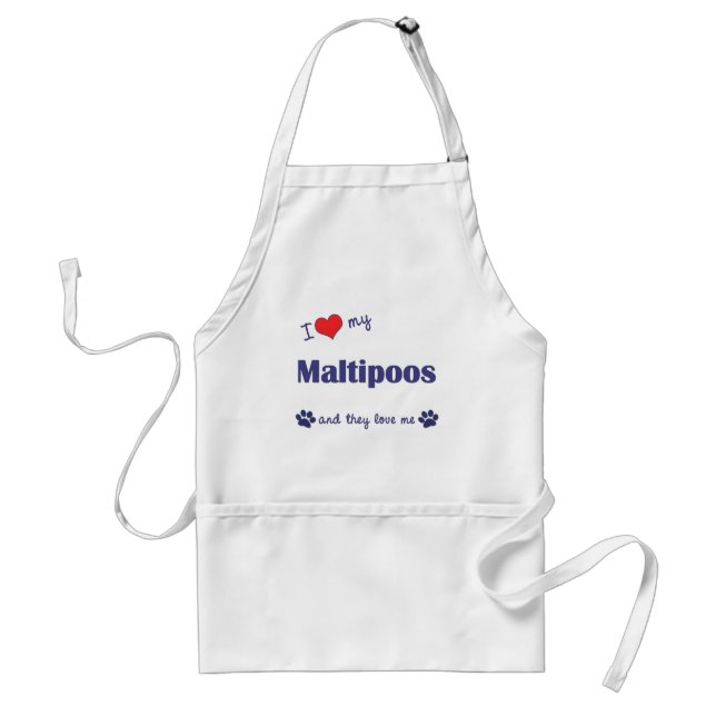 Tablier J'aime mon Maltipoos (les chiens multiples) (Devant)