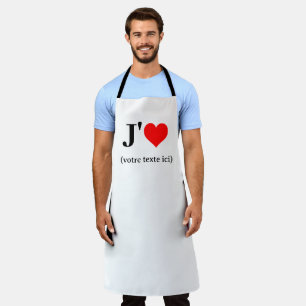 Tablier J'aime (votre texte ici) Apron