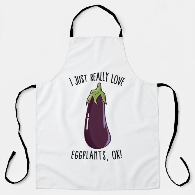 Tablier J'Aime Vraiment Les Eggplants D'Accord ! (Recto)