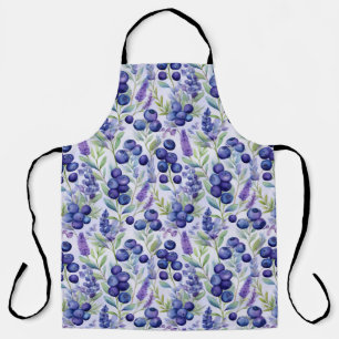 Tablier Jardin de lavande de bleuets - Aquarelle Florale