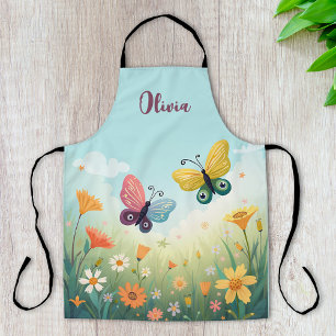 Tablier Jardin de papillons pastel fantaisiste