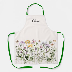 Tablier Jardin Fleur sauvage de nom personnalisé