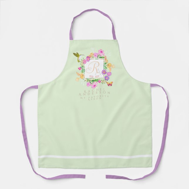Tablier Jardin floral vert (Recto)