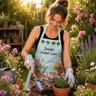 Tablier Jardin personnalisé mignon Plant Lady amoureux du