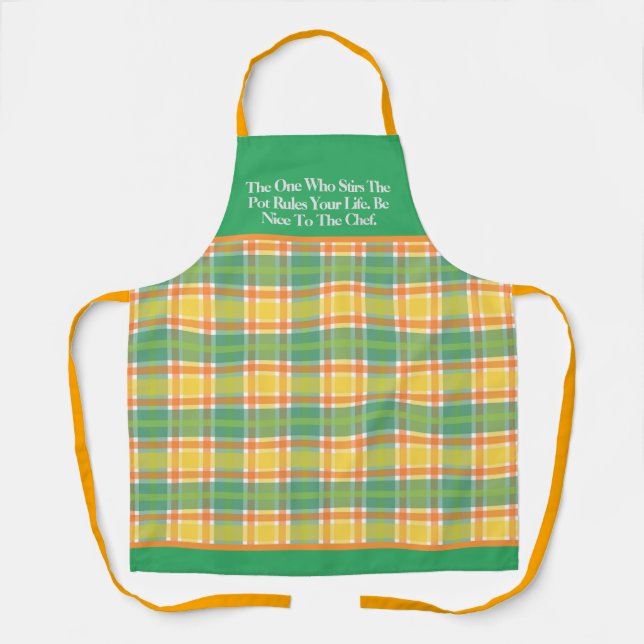 Tablier Jaune clair et vert Plat été (Recto)