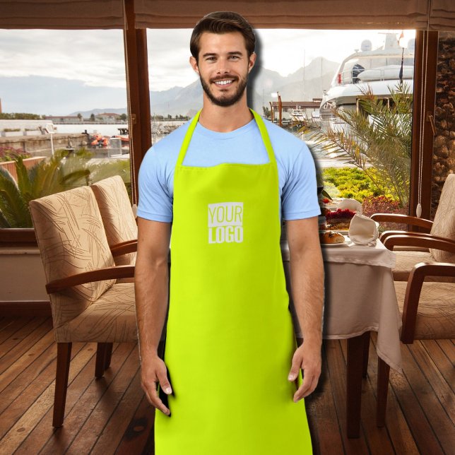 Tablier jaune fluorescent - ajoutez votre logo (Créateur téléchargé)