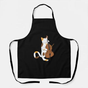 Tablier Jazz Cat Shirt Jouer Basse Instrument pour Kitten