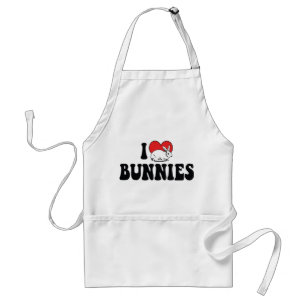 Tablier Je adore les lapins à coeur