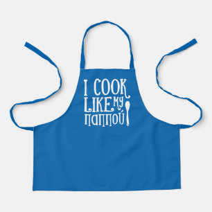 Tablier Je cuisine comme mon Pappou Grec bleu Apron