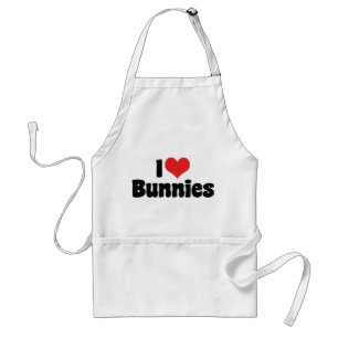 Tablier Je Lapins de Bunny aux coeurs