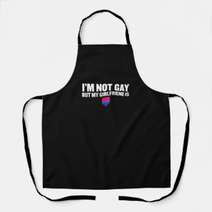 Tablier _Je ne suis pas gay, mais ma copine est_ Fierté bi
