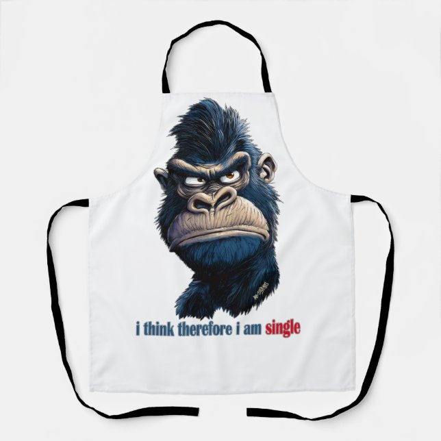 Tablier je pense donc que je suis célibataire (Recto)