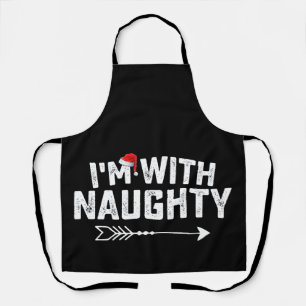 Tablier Je suis avec des couples de Noël assortis coquins