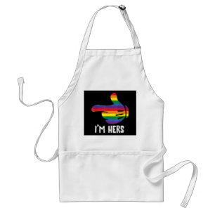 Tablier Je suis Hers Rainbow Lesbian Couple Funny LGBT Pri