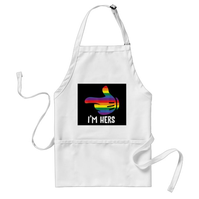 Tablier Je suis Hers Rainbow Lesbian Couple Funny LGBT Pri (Devant)