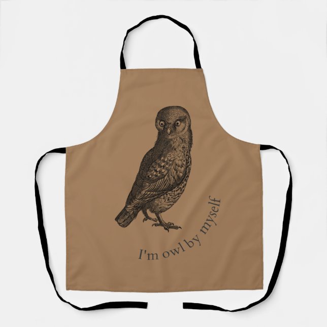 Tablier Je suis hibou par moi-même - Amateurs de hibou - P (Recto)