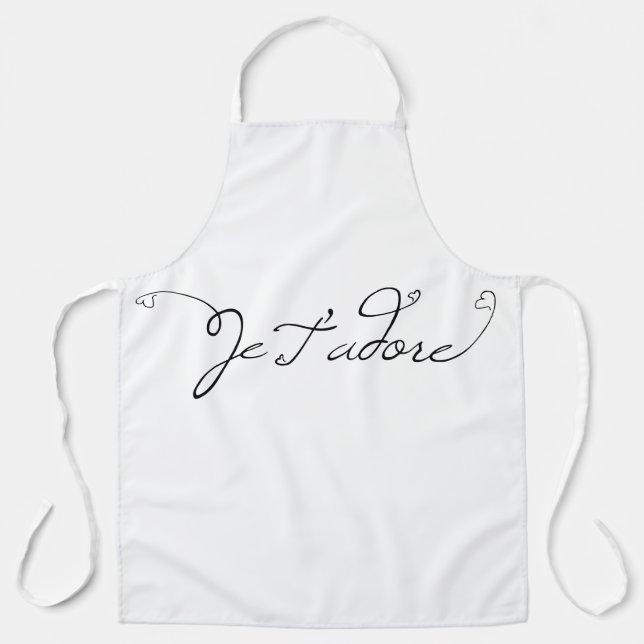Tablier Je t'adore Je t'aime en français (Recto)