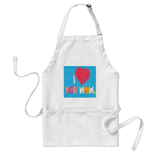 Tablier je t'aime maman apron (Devant)