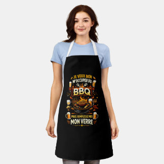 Tablier Je Veux Bien M'Occuper Du BBQ Homme Humour
