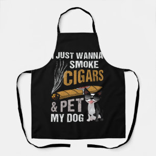 Tablier Je Veux Juste Fumer Des Cigars Et Pet Mon Chien Ci