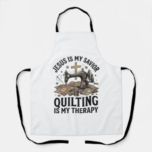 Tablier Jésus est mon Sauveur le Quilting est ma Thérapie