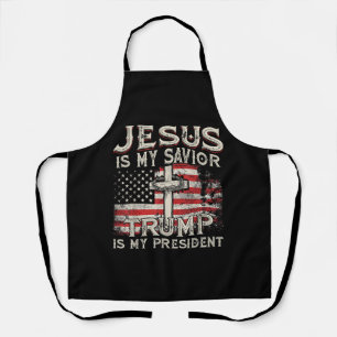 Tablier Jésus Est Mon Sauveur Trump Est Mon Président Amér