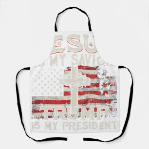 Tablier Jésus Est Mon Sauveur Trump Est Mon Président Amér