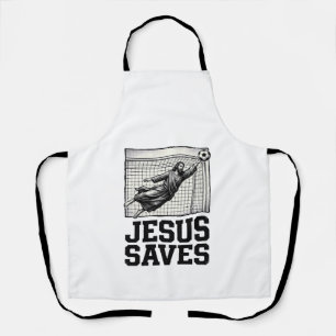 Tablier Jesus Sauve Gardien de Football T-Shirt Gravure Vi