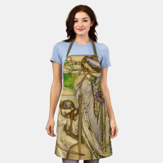 Tablier Jeunes Filles Musiciennes Art Nouveau Illustration