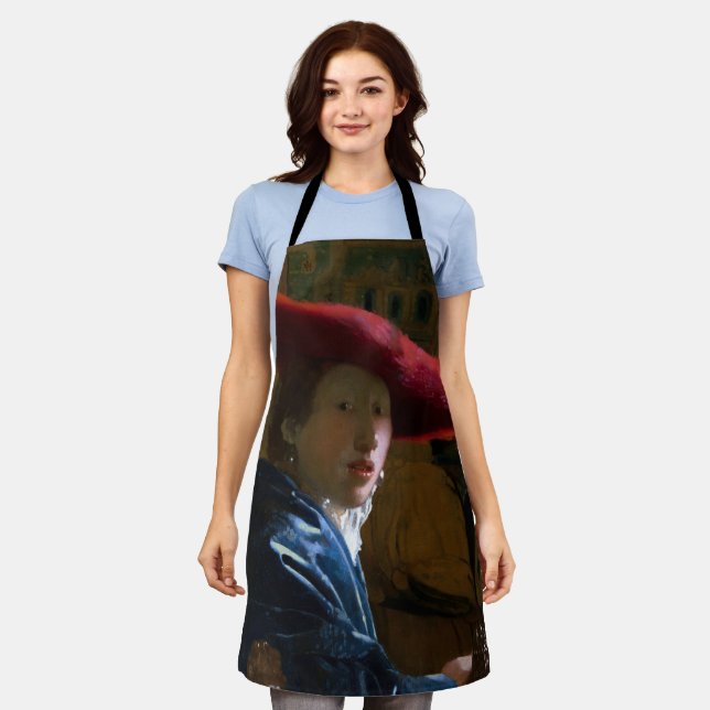 Tablier Johannes Vermeer - Fille avec un Casquette rouge (Porté)
