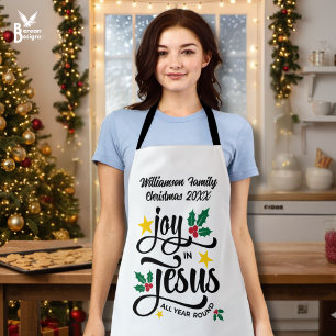 Tablier Joie en Jésus Nom de famille chrétien de Noël 