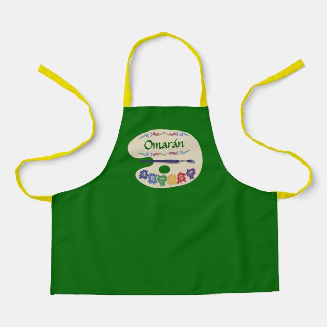 Tablier Joli Artistes Palette Enfants Peinture Smock Apron (Recto)