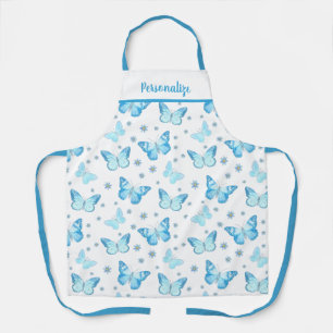 Tablier Joli Bébé Bleu Papillon Floral Design
