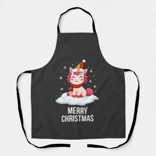 Tablier Joli chapeau de Noël licorne T-Shi de Noël licorne