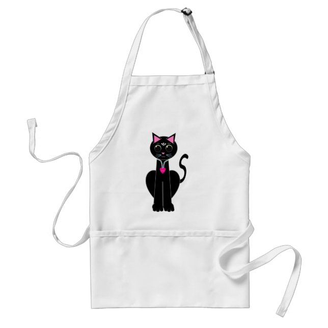 Tablier Joli chat noir (Devant)