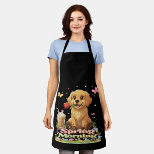 Tablier Joli chiot Golden Retriever Matin de printemps