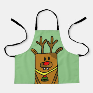 Tablier Joli Dessin de Cerfs Vert Noël Enfants