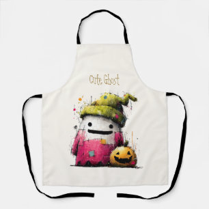 Tablier Joli fantôme en patchwork aquarelle pour Halloween