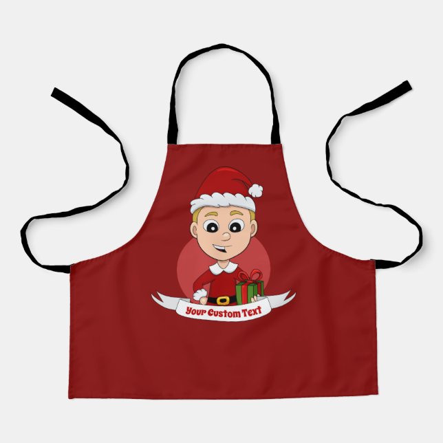 Tablier Joli garçon de Noël aux cheveux blonds Apron (Recto)