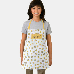 Tablier Joli Jaune Etoiles Motif Enfants Apron