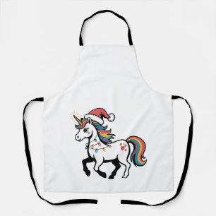 Tablier Joli licorne cerf renne lumières de Noël drôle