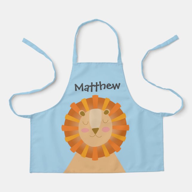 Tablier Joli Lion Sleepy Enfants Design personnalisé (Recto)