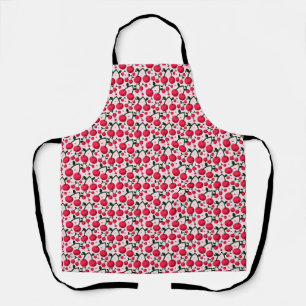 Tablier Joli motif cerise esthétique Couture rouge ceris