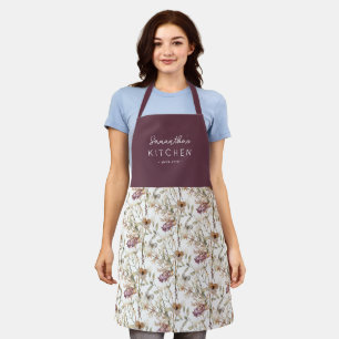 Tablier Joli Motif Fleur sauvage d'automne   Nom