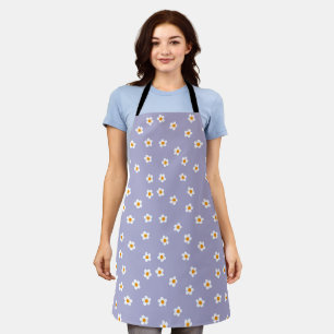 Tablier Joli motif floral moderne de marguerite violet