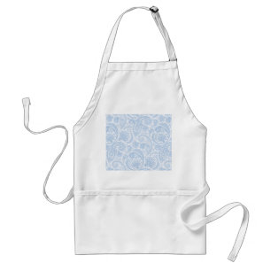 Tablier Joli motif paisley bleu blanc