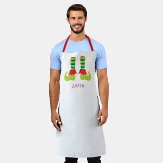 Tablier Joli Noël d'elfe masculin personnalisé