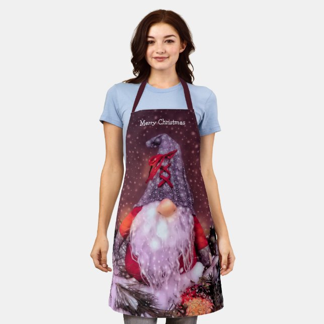 Tablier Joli Noël Gnome Arbre de Noël (Porté)