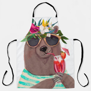 Tablier Joli ours de caricature d'été