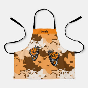 Tablier Joli papillon monarch stylisé orange